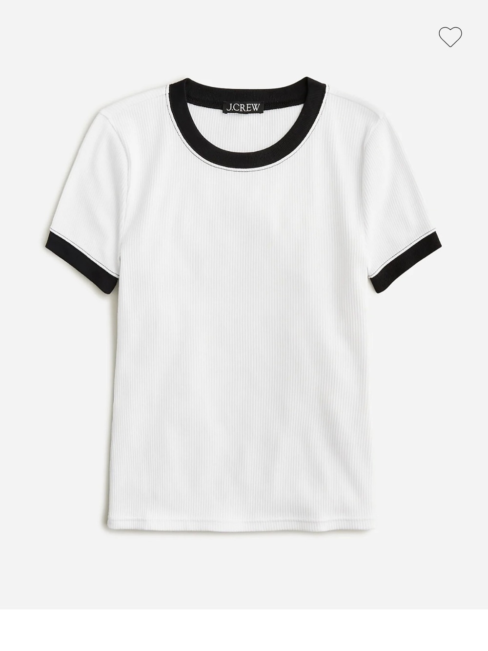 J. Crew Vintage rib shrunken T-shirt with contrast trim M